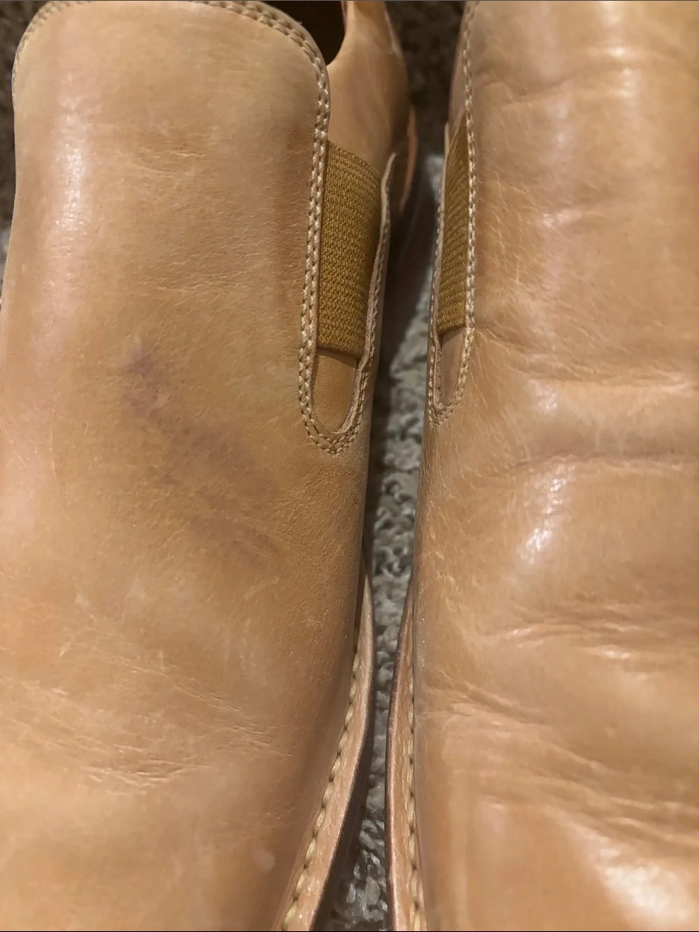 Colehaan leather upper Men's Tan Slip-On Leather Shoes 10 1/2 M made in Brazil